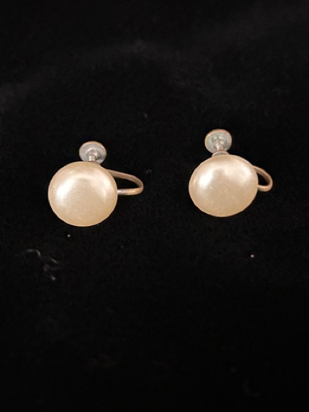 Pearl Button Drop Earrings in Cream